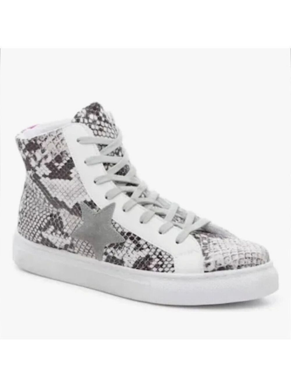 Steve Madden Jaren Snakeskin Star Lace High-Top Sneakers Women's Size 8.5 - Picture 11 of 11